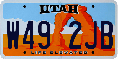 UT license plate W492JB
