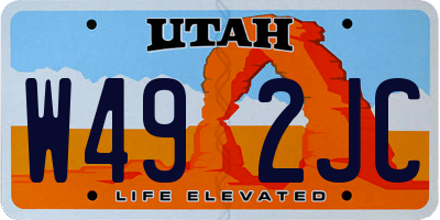 UT license plate W492JC