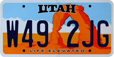 UT license plate W492JG