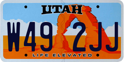 UT license plate W492JJ
