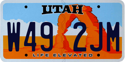 UT license plate W492JM
