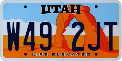 UT license plate W492JT