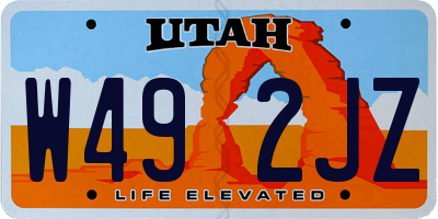 UT license plate W492JZ