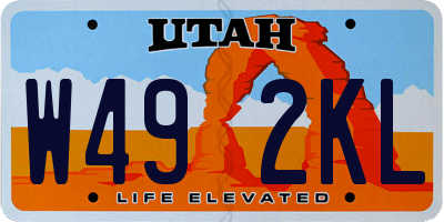 UT license plate W492KL