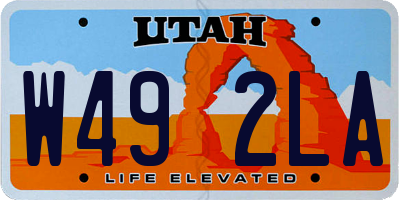 UT license plate W492LA