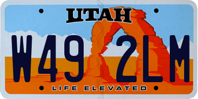 UT license plate W492LM