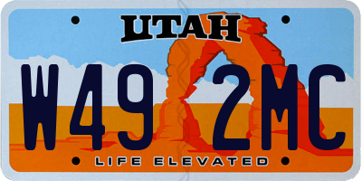 UT license plate W492MC