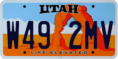 UT license plate W492MV