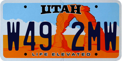 UT license plate W492MW