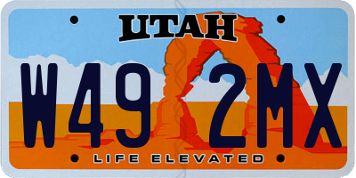 UT license plate W492MX