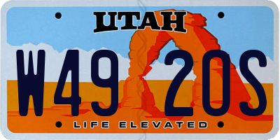 UT license plate W492OS