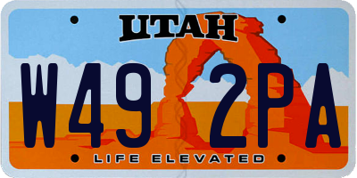 UT license plate W492PA