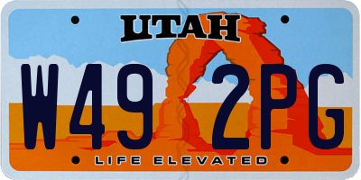 UT license plate W492PG