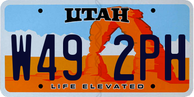 UT license plate W492PH