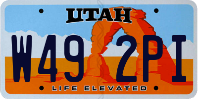 UT license plate W492PI