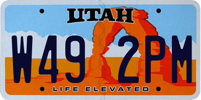 UT license plate W492PM
