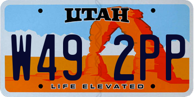 UT license plate W492PP