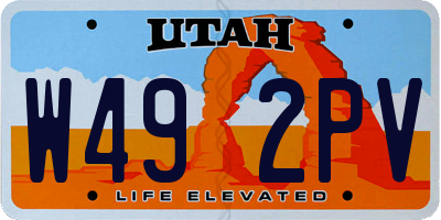 UT license plate W492PV