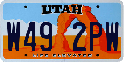 UT license plate W492PW