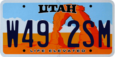 UT license plate W492SM