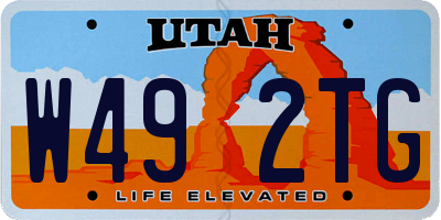 UT license plate W492TG