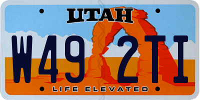UT license plate W492TI