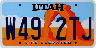 UT license plate W492TJ