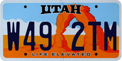 UT license plate W492TM