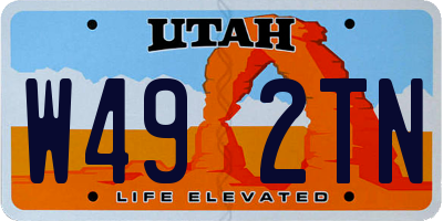 UT license plate W492TN