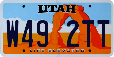 UT license plate W492TT