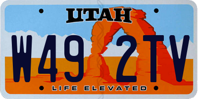 UT license plate W492TV