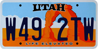 UT license plate W492TW