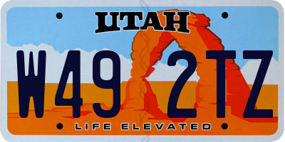 UT license plate W492TZ