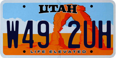 UT license plate W492UH