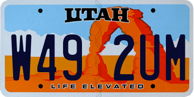 UT license plate W492UM