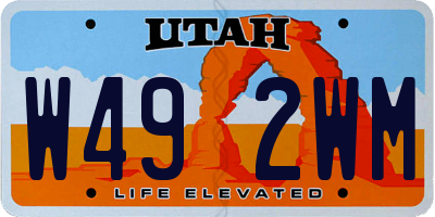 UT license plate W492WM