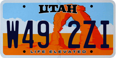 UT license plate W492ZI