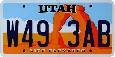 UT license plate W493AB