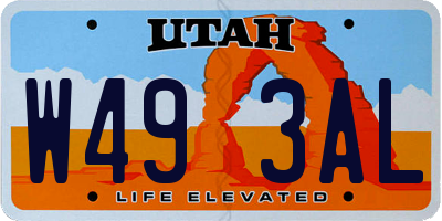 UT license plate W493AL