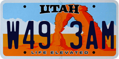 UT license plate W493AM