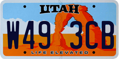 UT license plate W493CB