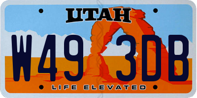 UT license plate W493DB