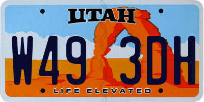 UT license plate W493DH
