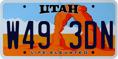 UT license plate W493DN
