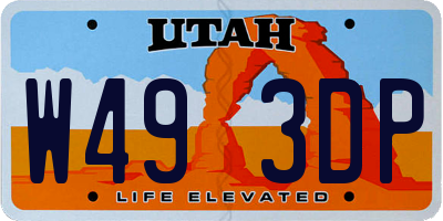 UT license plate W493DP
