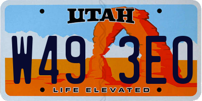 UT license plate W493EO