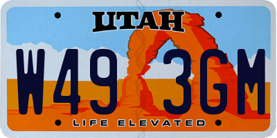 UT license plate W493GM
