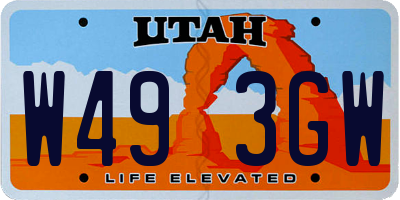 UT license plate W493GW