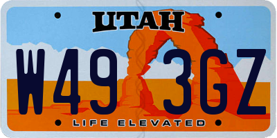 UT license plate W493GZ