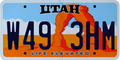 UT license plate W493HM